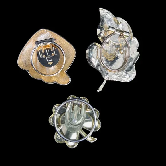 Lot Of 3 Gold Tone Scarf Clips - Picture 5 of 5